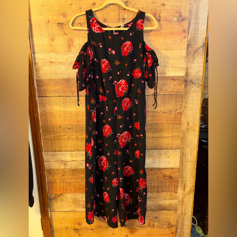 Xhilaration floral cold-shoulder romper - Picture 2 of 8